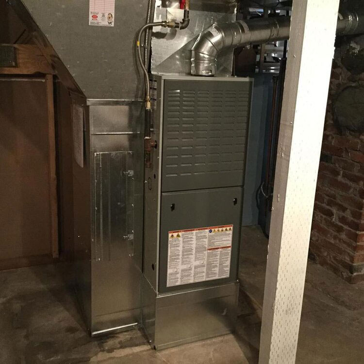 furnace in home basement